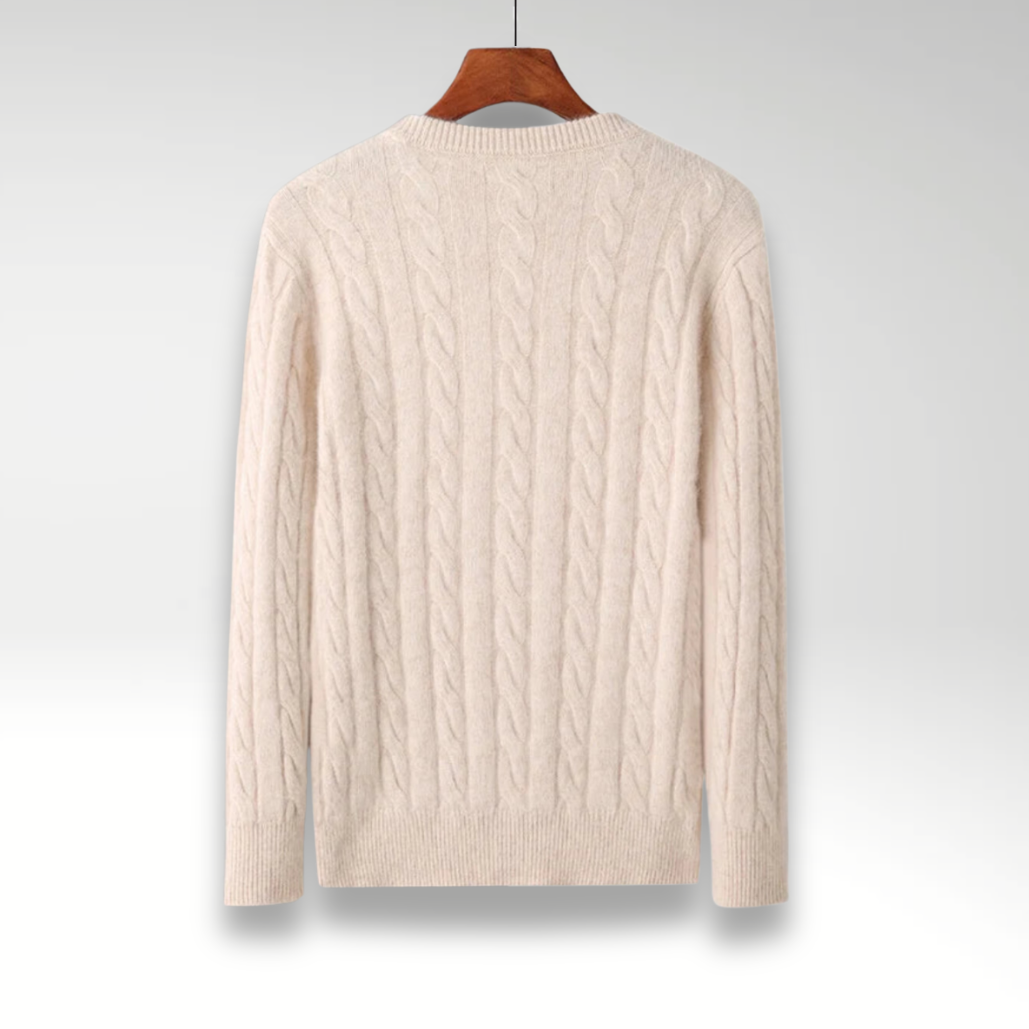 Evoque™ | Mink Cashmere Round Neck Winter Pullover