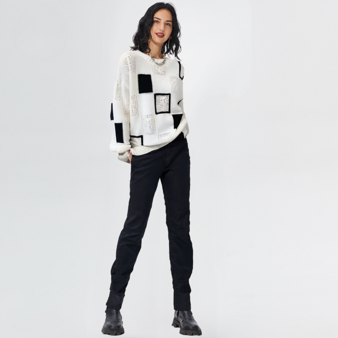 EVOQUE™ | Geometric Knit Sweater – Cozy & Stylish Comfort