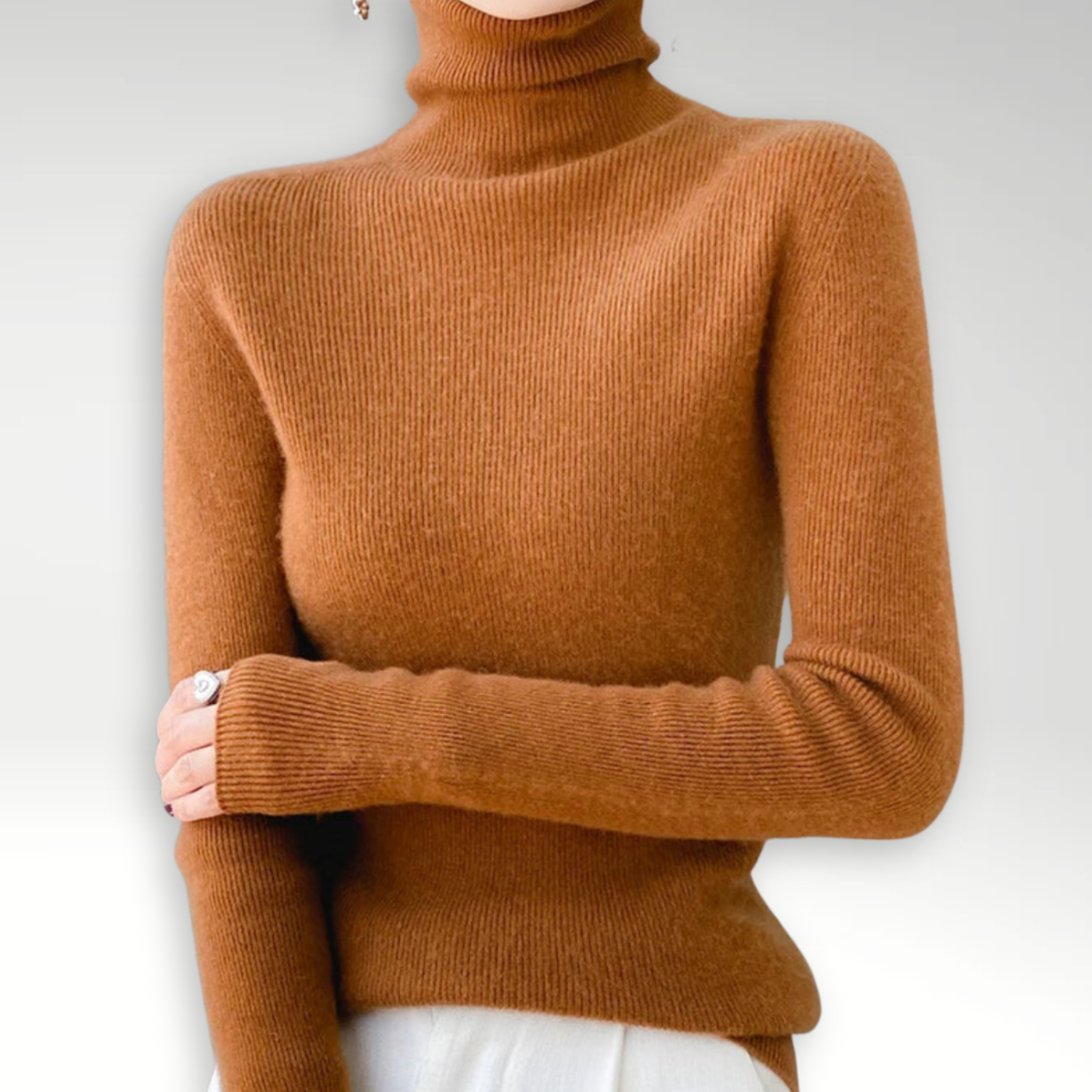 Evoque™ | Luxe Cashmere High-Neck Sweater