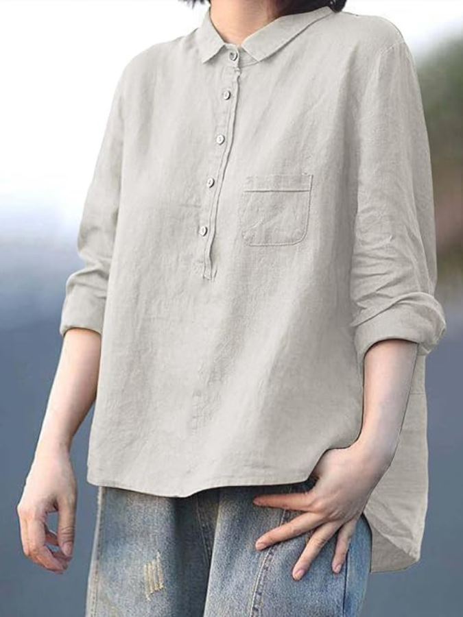 EVOQUE™ | Casual Linen Button-Up Shirt