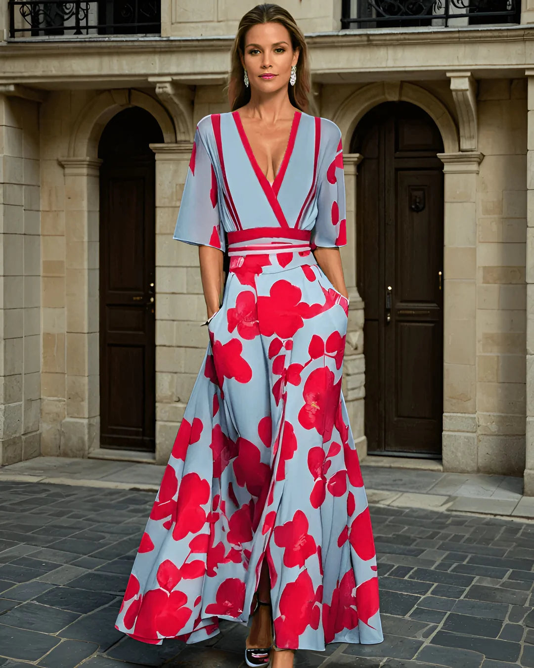 EVOQUE™ | FLORAL ELEGANCE MAXI DRESS