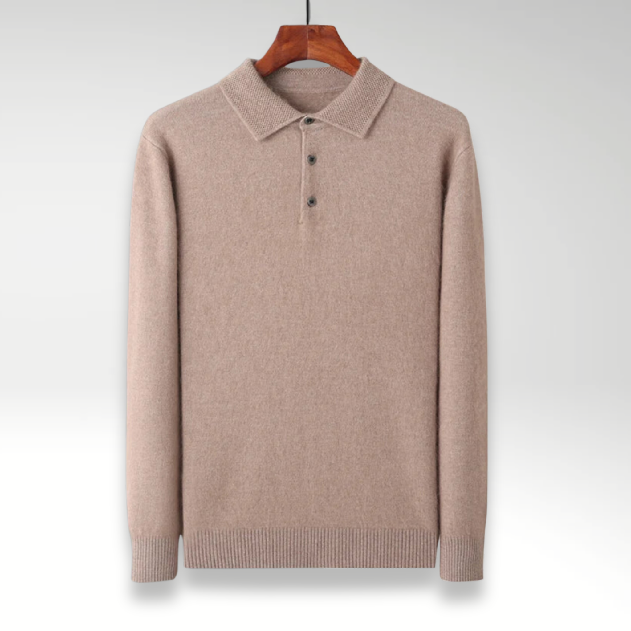 Evoque™ | Mink Cashmere Polo Sweater