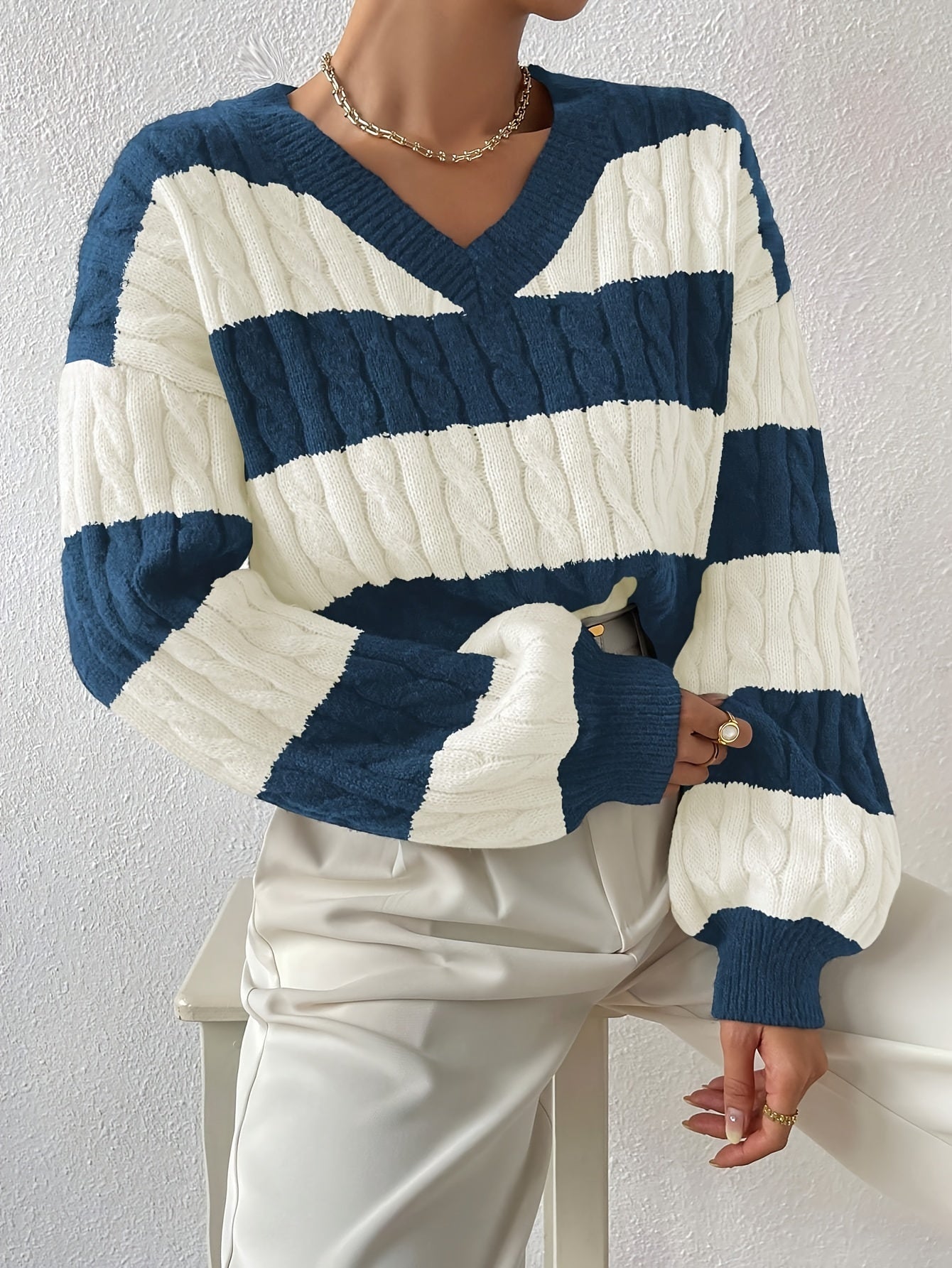 Evoque™ | Color Block Knit Sweater