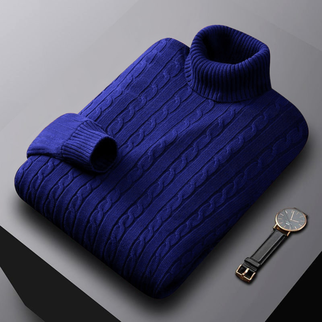 Evoque™ | Classic Cable Knit Turtleneck Sweater