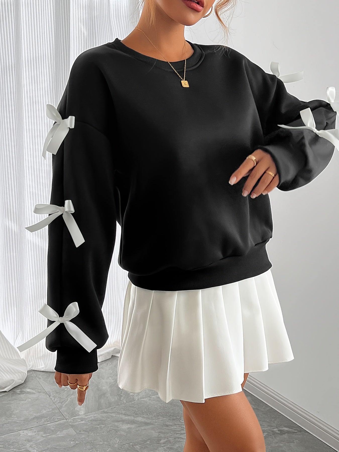 Evoque™ | Bow Sleeve Sweatshirt