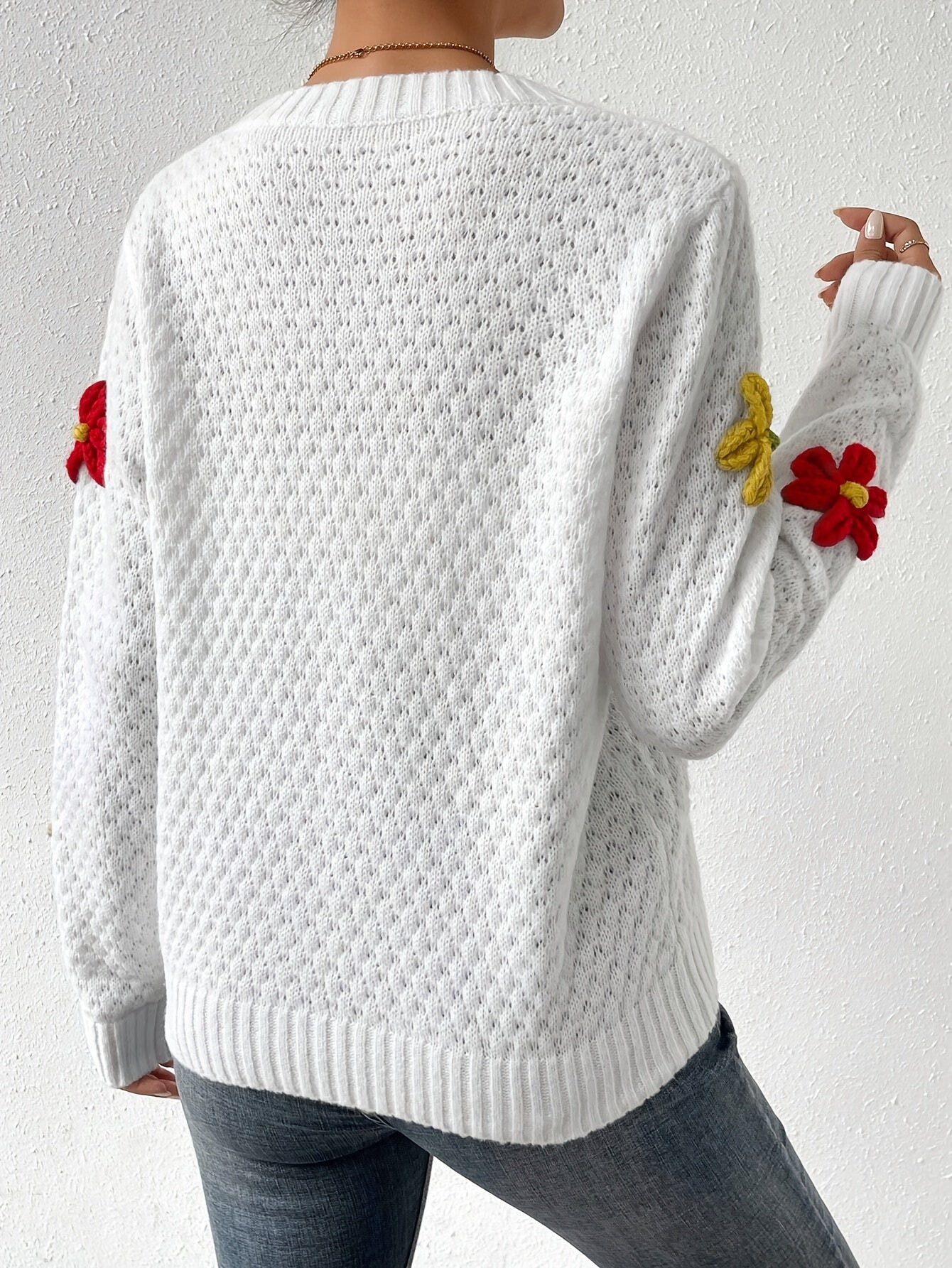 Evoque™ | 3D Floral Knit Sweater