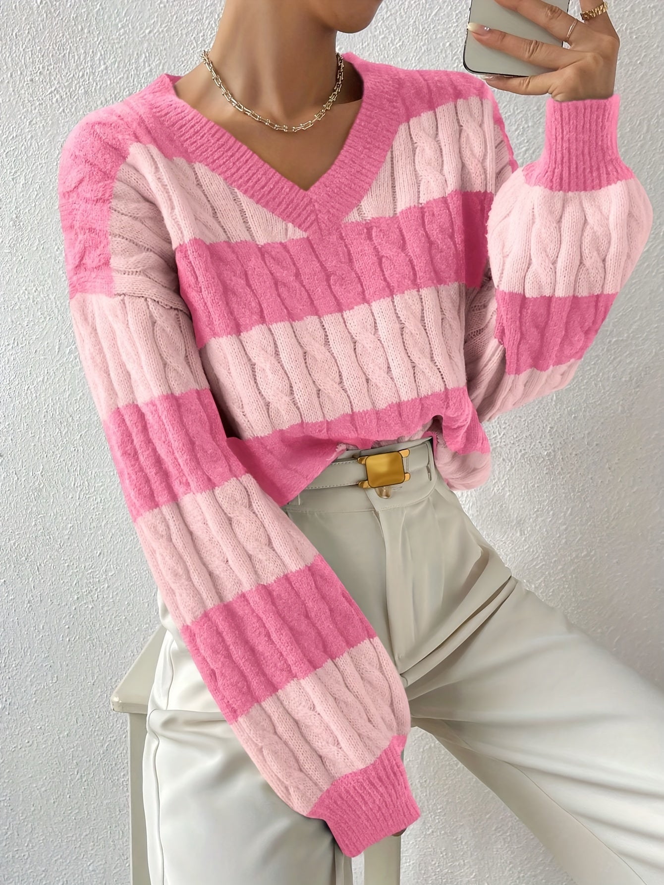 Evoque™ | Color Block Knit Sweater