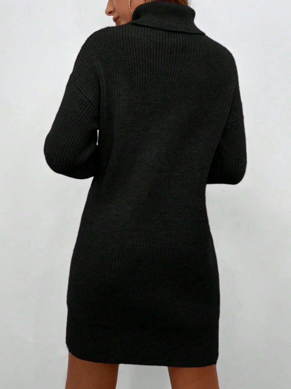 Evoque™ | Viral Turtle Neck Sweater Dress