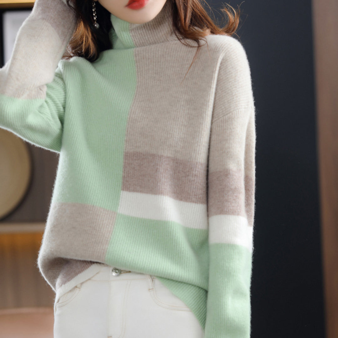 EVOQUE™ | COLORBLOCK HIGH-NECK SWEATER