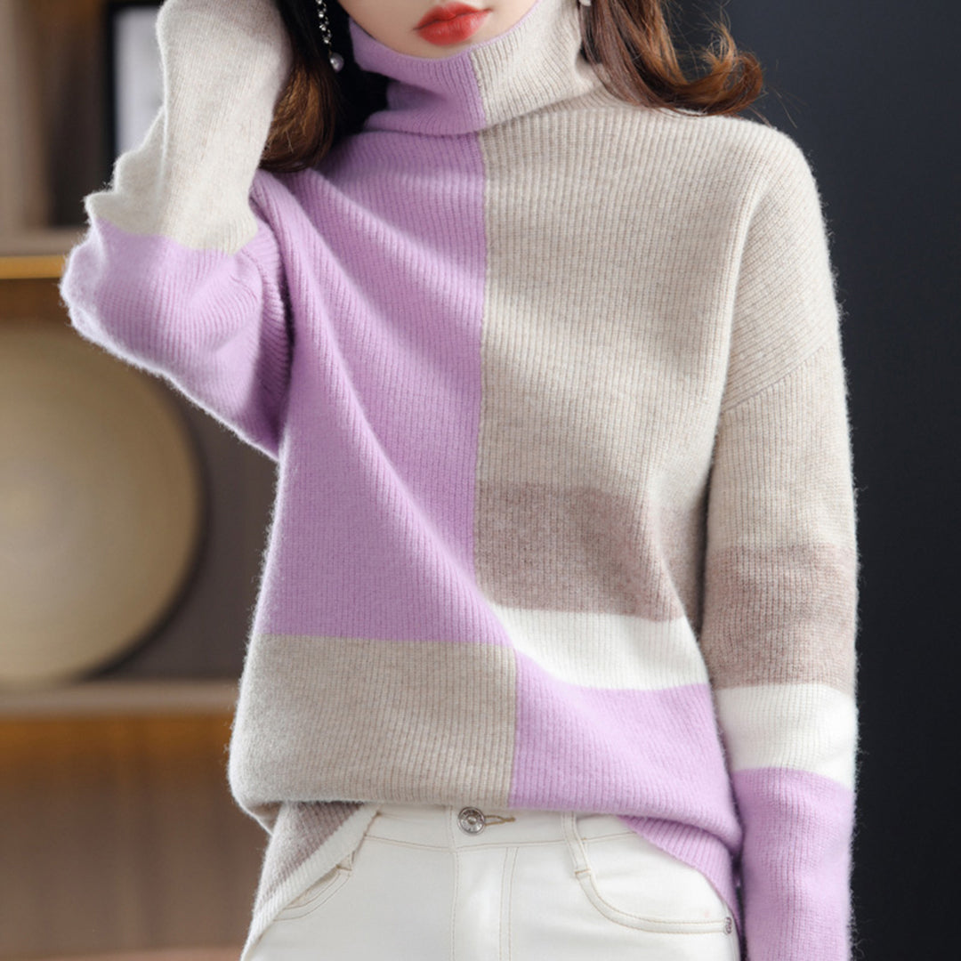 EVOQUE™ | COLORBLOCK HIGH-NECK SWEATER