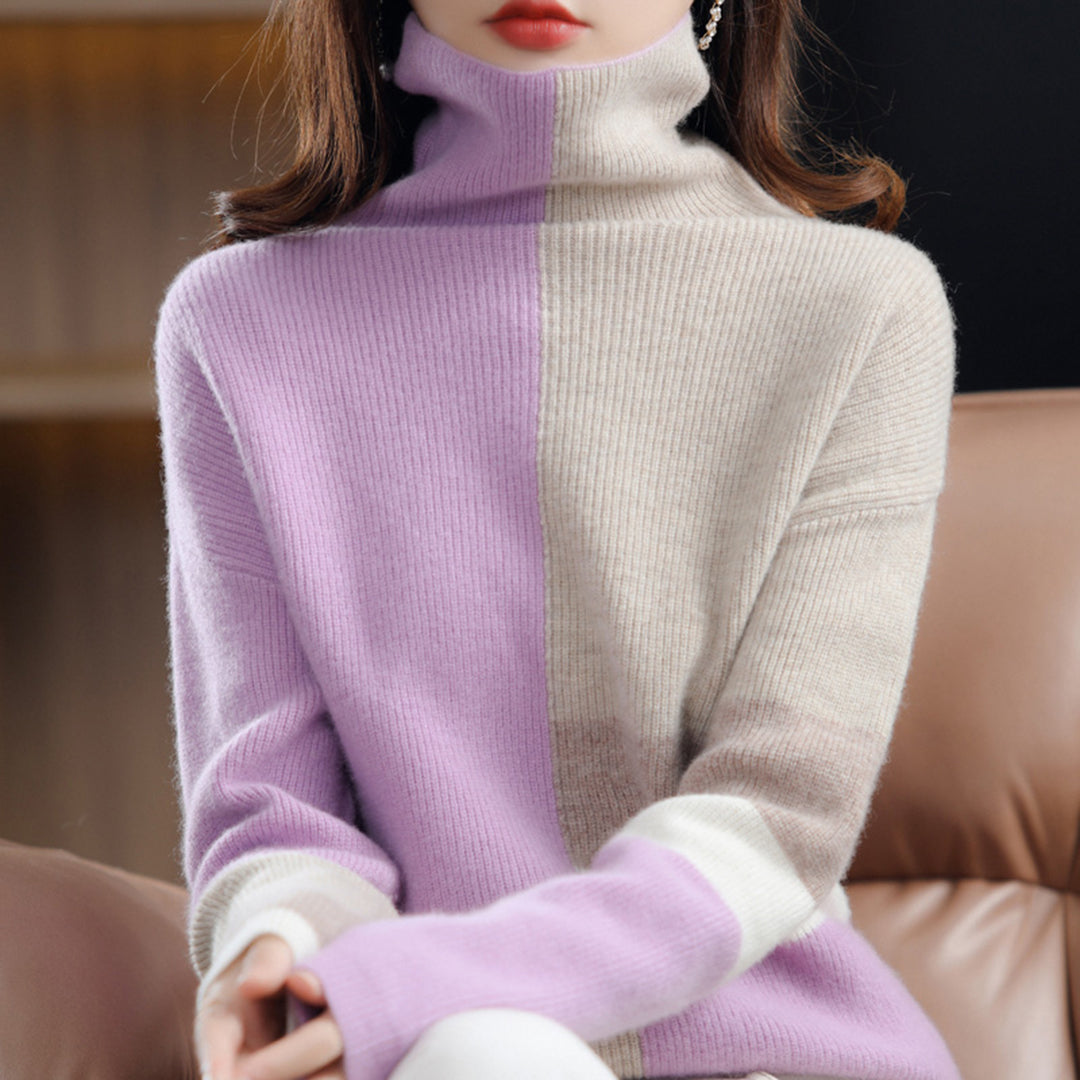 EVOQUE™ | COLORBLOCK HIGH-NECK SWEATER