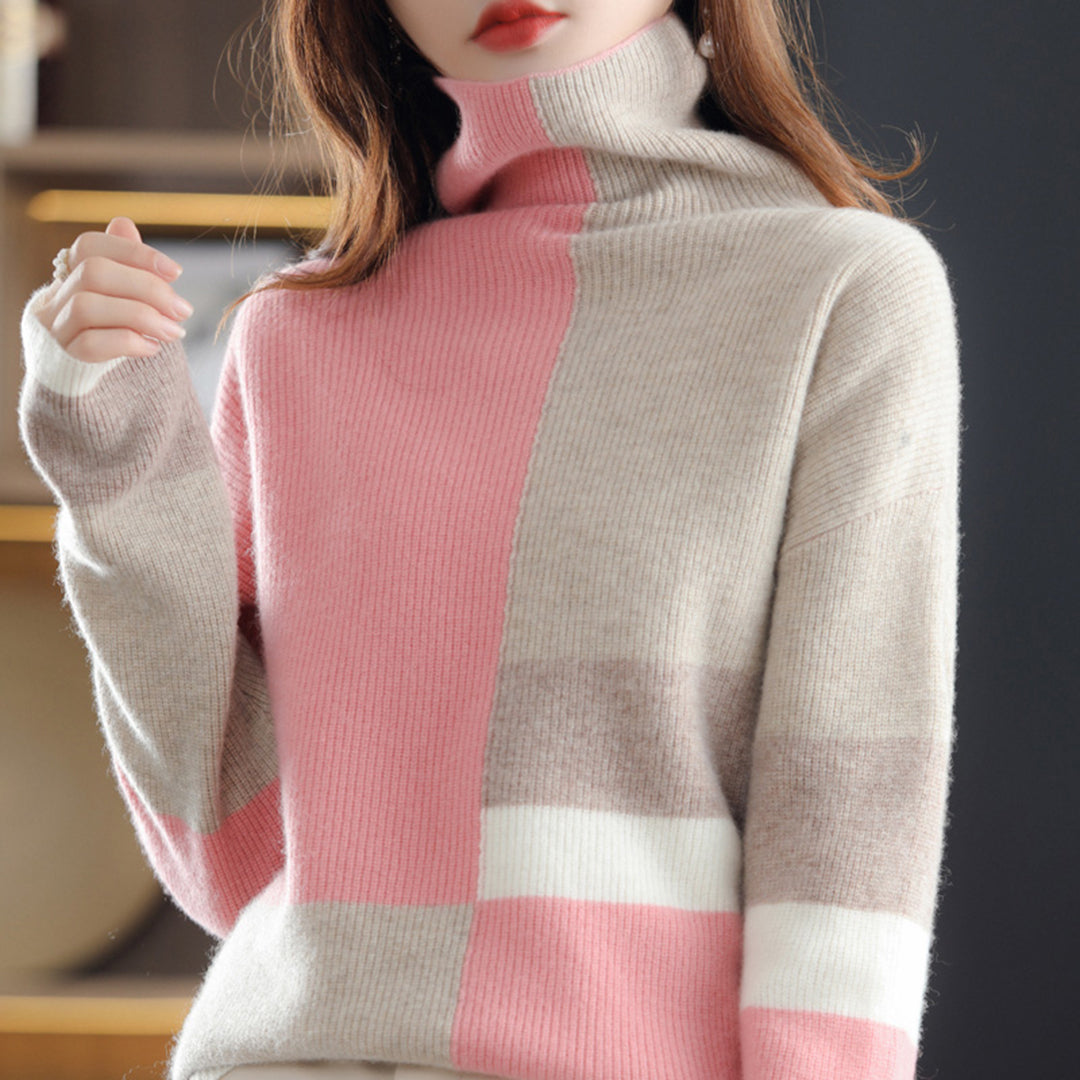 EVOQUE™ | COLORBLOCK HIGH-NECK SWEATER