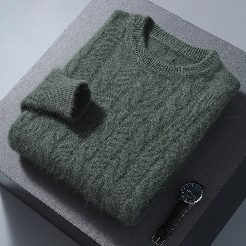 Evoque™ | Mink Cashmere Round Neck Winter Pullover