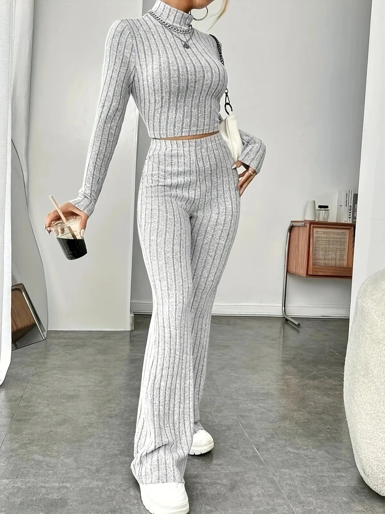 Evoque™ | Ribbed Knit Loungewear Set