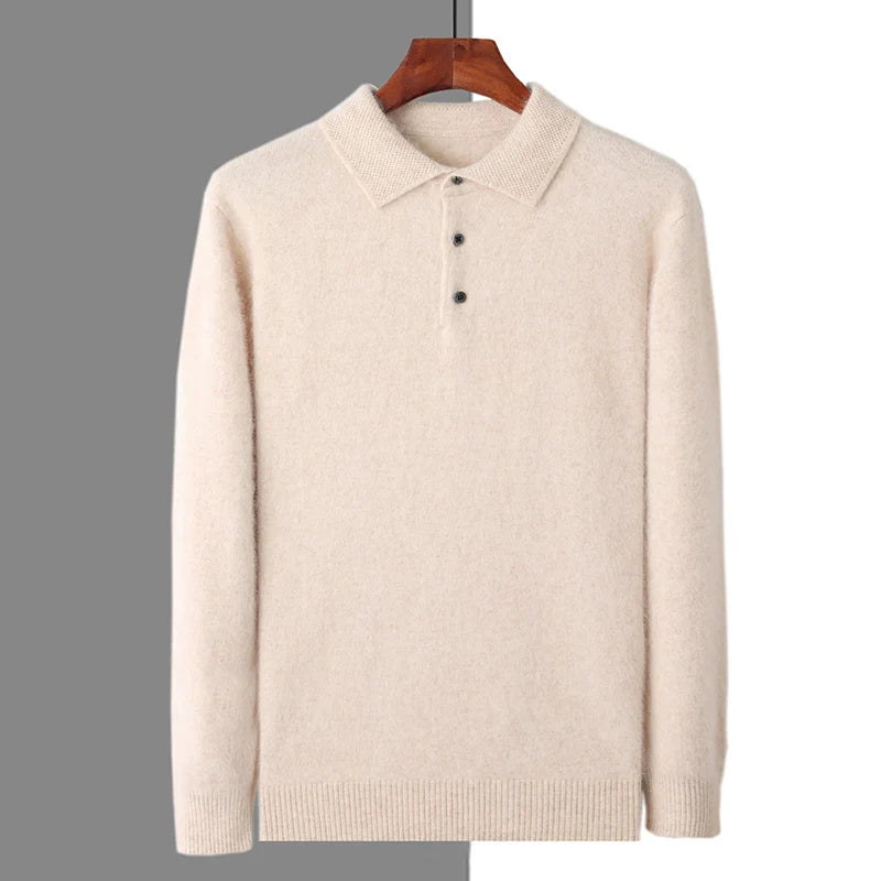 Evoque™ | Mink Cashmere Polo Sweater