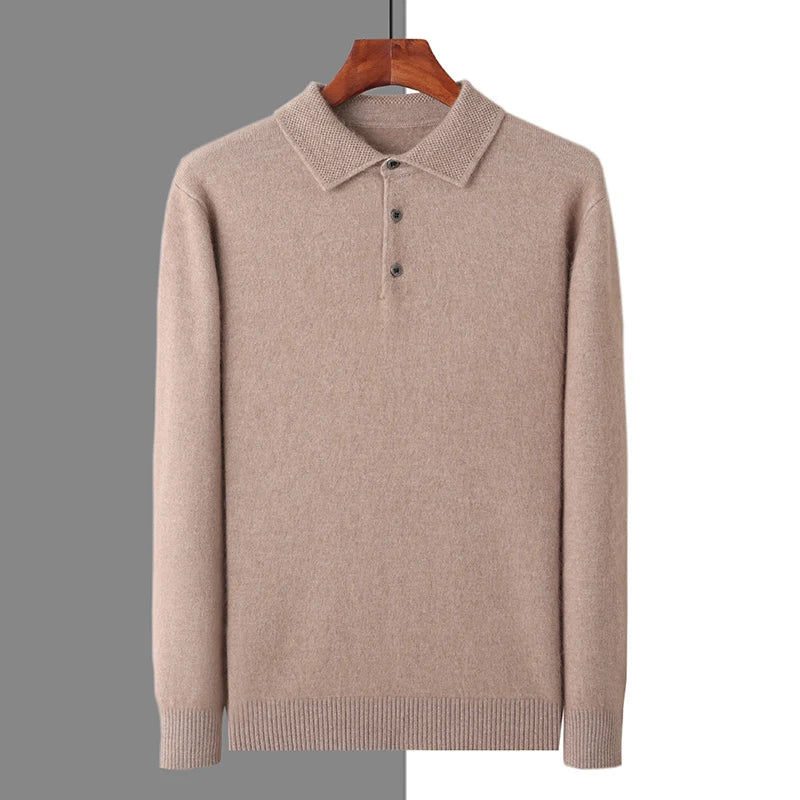 Evoque™ | Mink Cashmere Polo Sweater