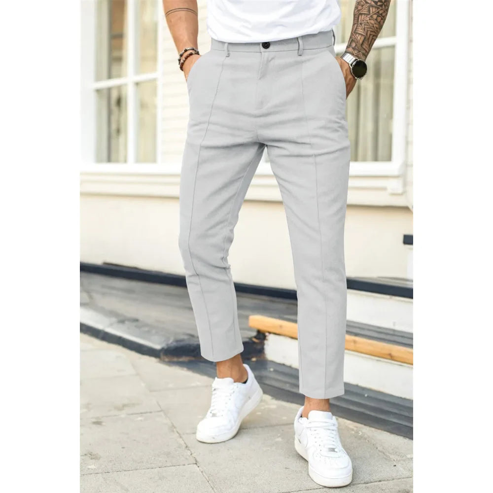 Evoque™ | Classic Business Slim Fit Trousers