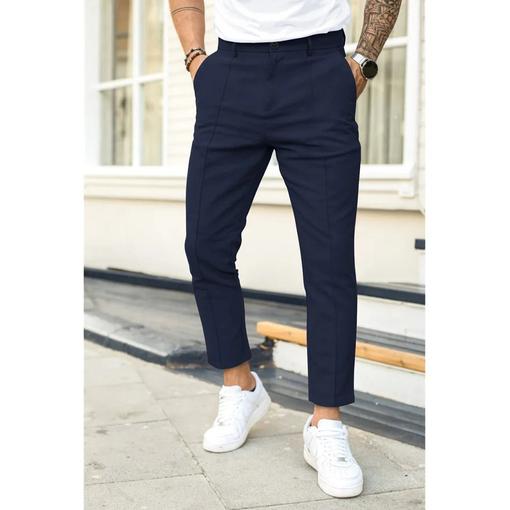 Evoque™ | Classic Business Slim Fit Trousers