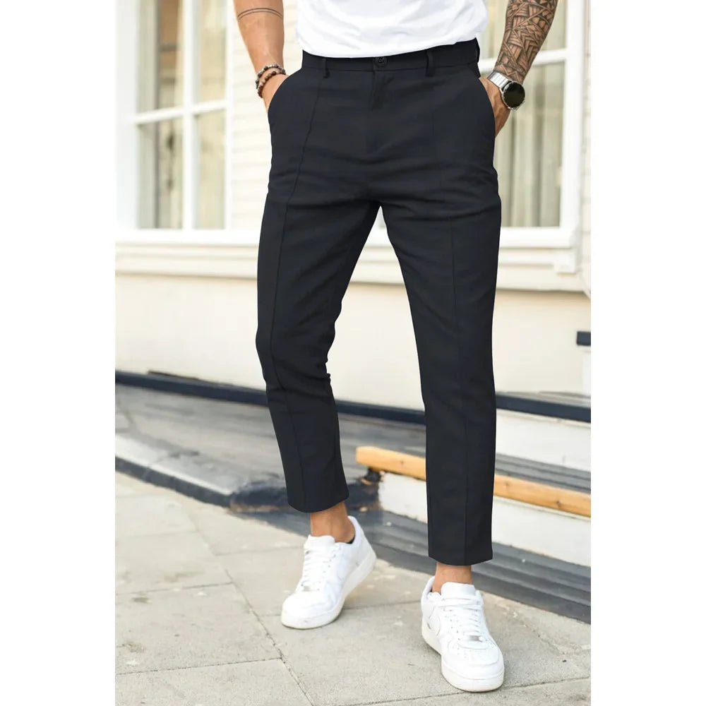 Evoque™ | Classic Business Slim Fit Trousers