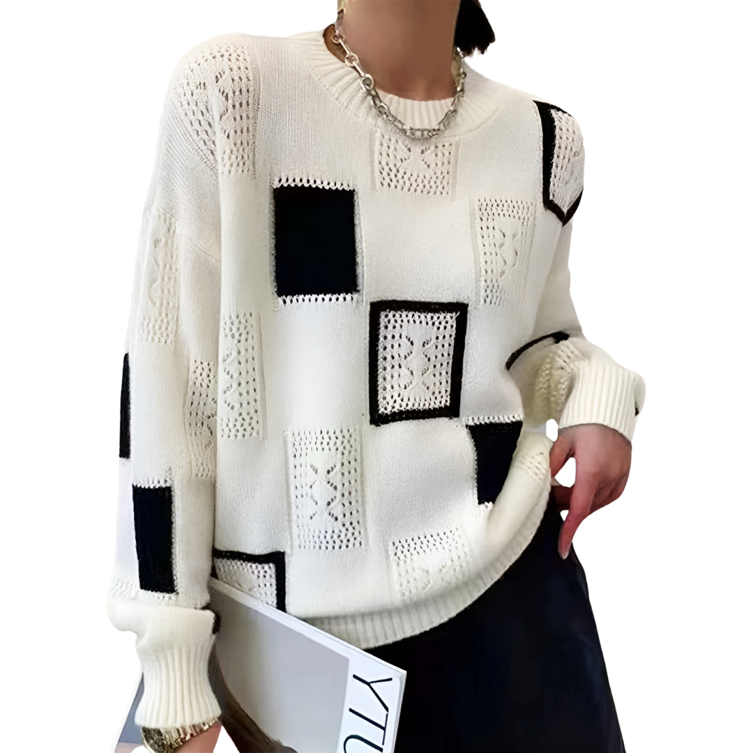 EVOQUE™ | Geometric Knit Sweater – Cozy & Stylish Comfort