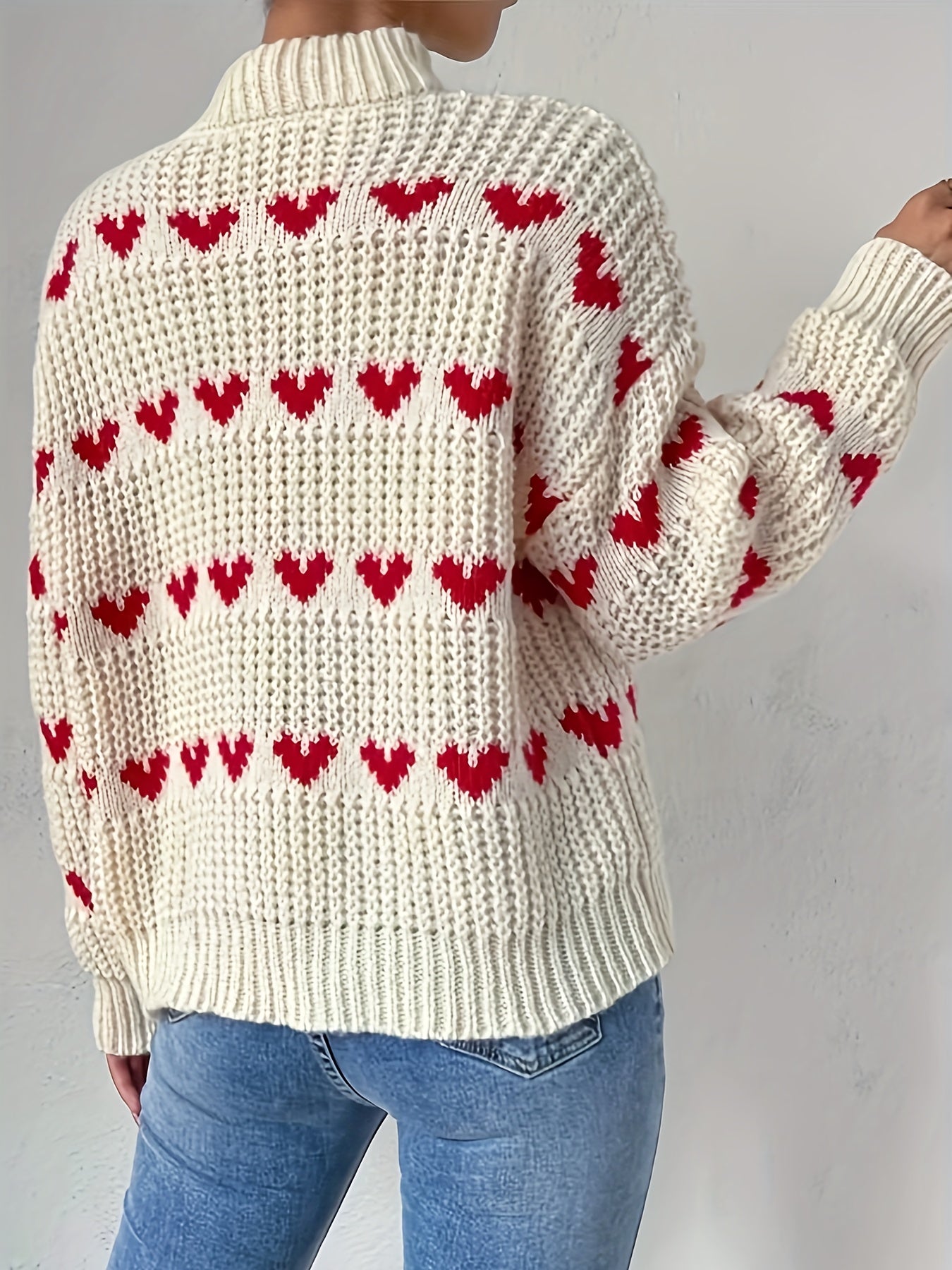 Evoque™ | Cozy Heart Knit Sweater