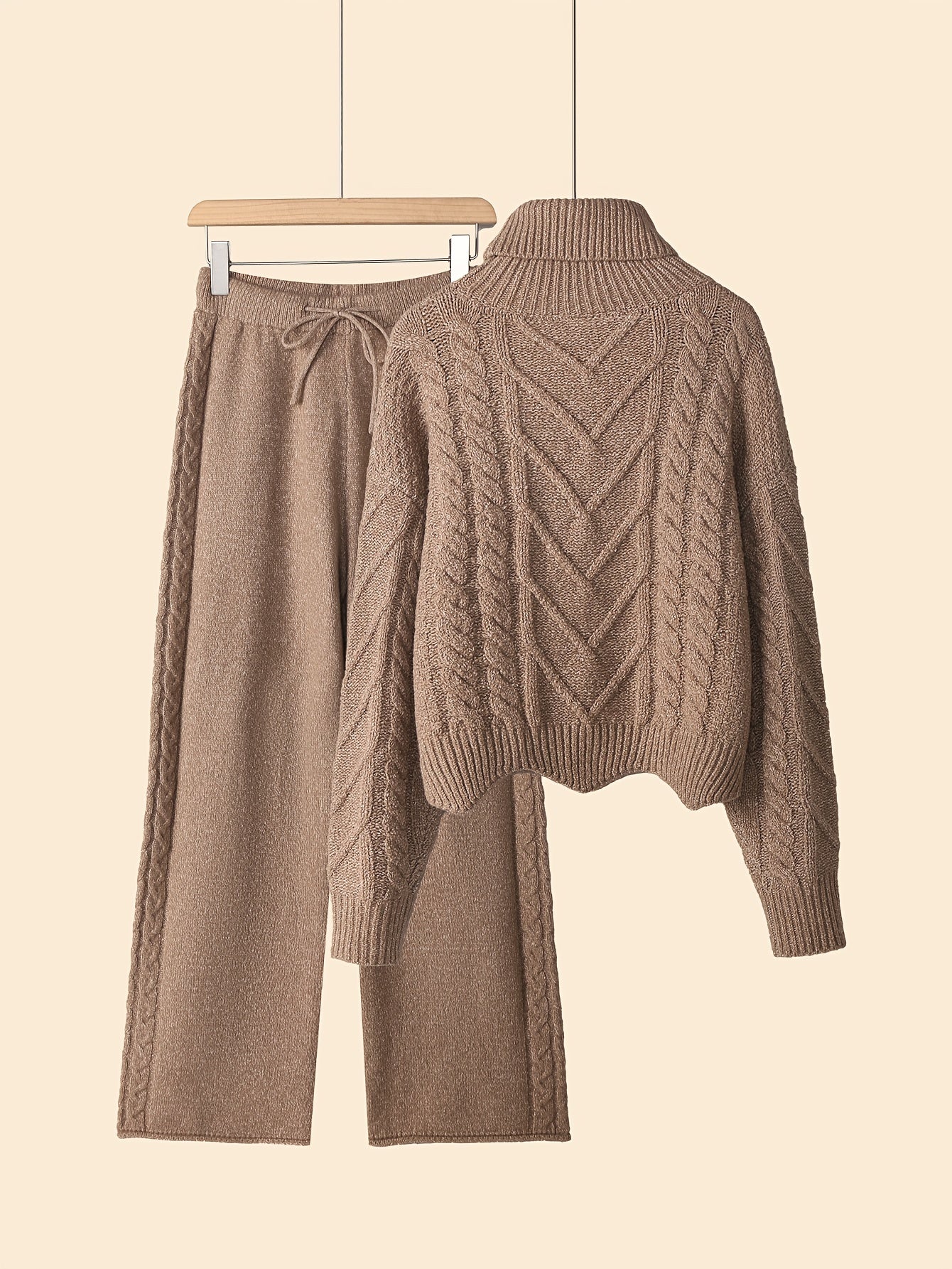 EVOQUE™ | CHUNKY KNIT TURTLENECK LOUNGE SET