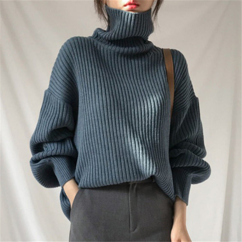 Evoque™ | Luxe Turtleneck Balloon Sleeve Sweater