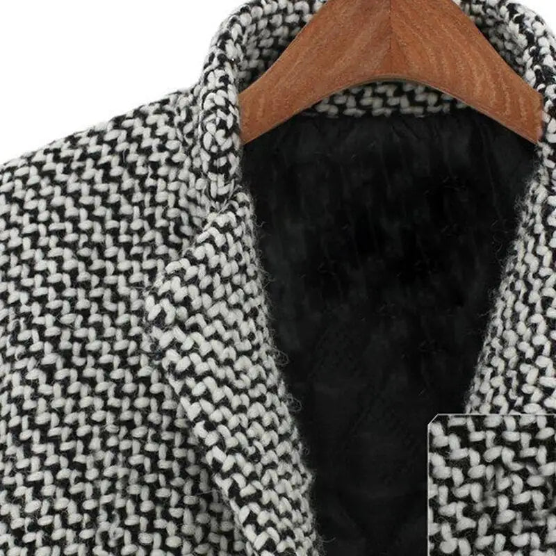 EVOQUE™ | HOUNDSTOOTH MID-LENGTH COAT