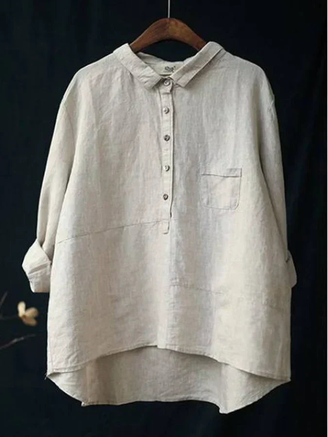 EVOQUE™ | Casual Linen Button-Up Shirt