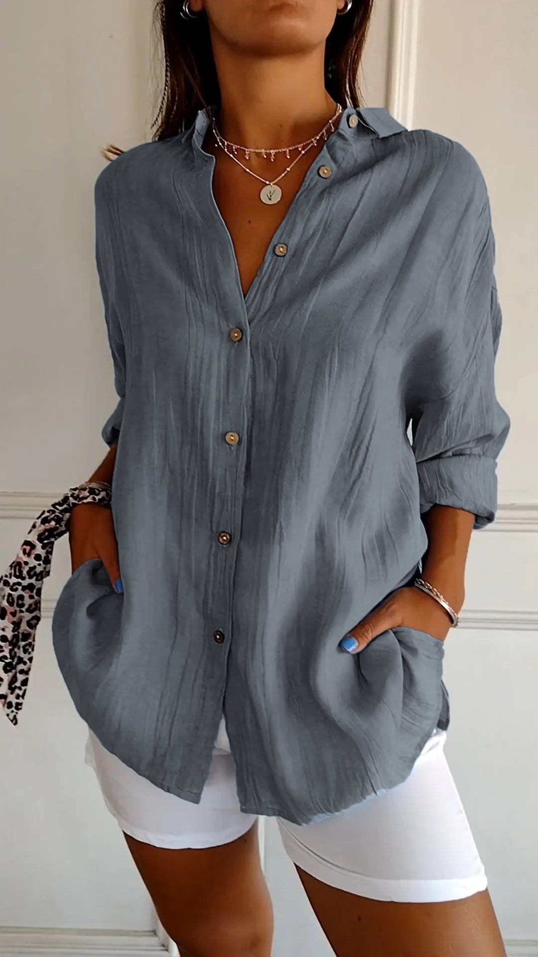 EVOQUE™ | Casual Chic Button-Down Blouse