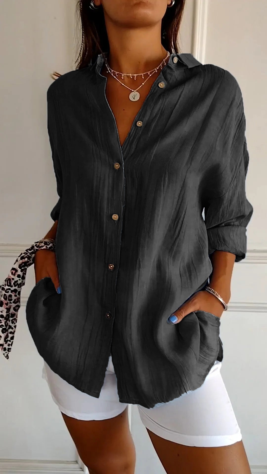 EVOQUE™ | Casual Chic Button-Down Blouse